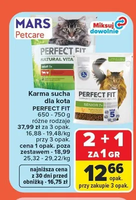 Karma sucha dla kota Perfect Fit Senior 7+ promocja w Carrefour Market