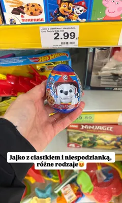 Jajko z ciastkiem i niespodzianką Uno Foods promocja w Dino
