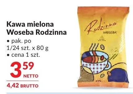 Kawa mielona Woseba Rodzinna różne rodzaje promocja w Makro