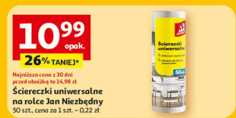 Ściereczki uniwersalne na rolce promocja w Auchan