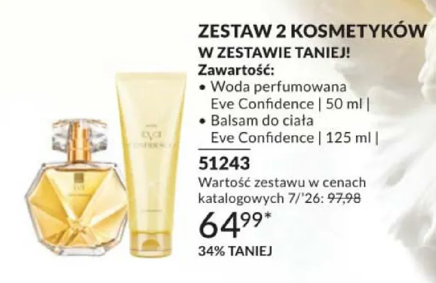 Zestaw Avon Eve Confidence woda perfumowana + balsam do ciała promocja w AVON