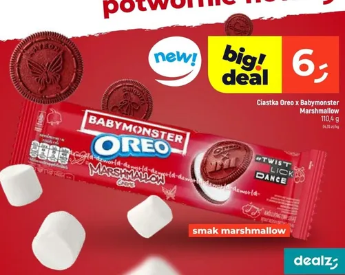 Ciastka Oreo x Babymonster Marshmallow smak marshmallow promocja w Dealz