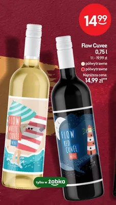 Wino Flow Cuvee półwytrawne białe promocja w Żabka