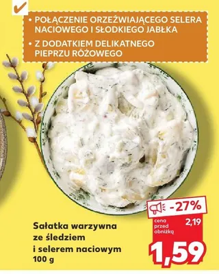 Sałatka warzywna ze śledziem i selerem naciowym promocja w Kaufland