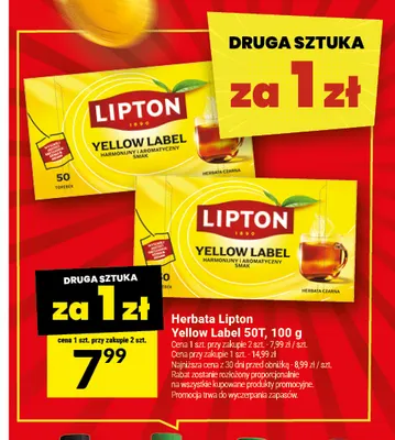 Herbata Lipton Yellow Label promocja w Twój Market