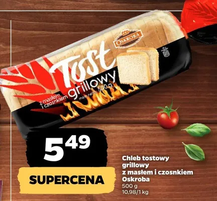 Chleb tostowy grillowy z masłem i czosnkiem promocja w Netto