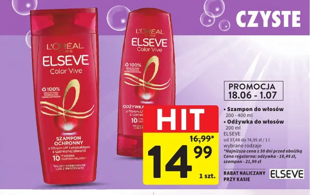 Odżywka do włosów Elseve Color Vive promocja w Intermarche