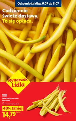 Fasola szparagowa żółta polska luzem Ryneczek Lidla promocja w Lidl