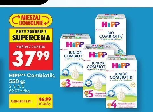 Mleko następne HiPP Bio Combiotik 2 promocja w Biedronka
