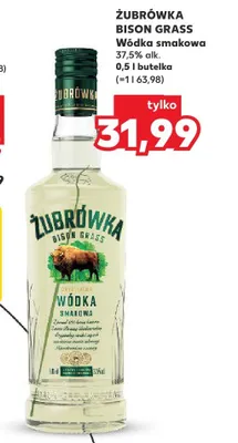 Wódka smakowa Żubrówka Bison Grass 37,5% alk. promocja w Kaufland