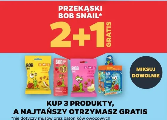 Przekąski Bob Snail 2+1 GRATIS promocja w Netto