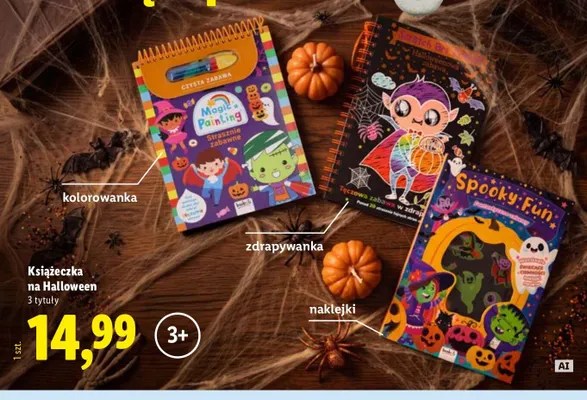 Książeczka na Halloween kolorowanka Bookoli promocja w Lidl