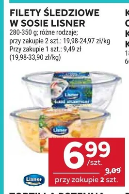 Filety śledziowe w sosie Lisner promocja w Stokrotka
