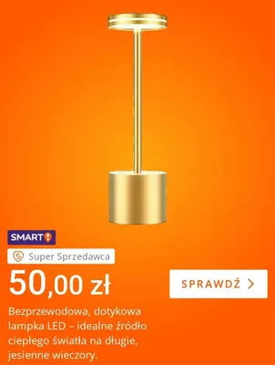 Bezprzewodowa dotykowa lampka LED promocja w Allegro