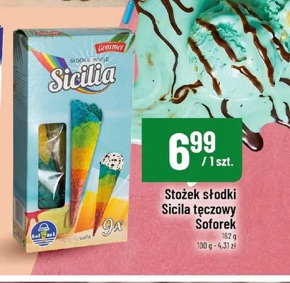 Stożek słodki tęczowy Soforek Sicilia promocja w POLOmarket