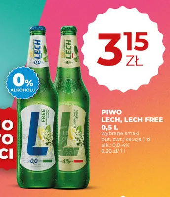 Piwo bezalkoholowe Lech Free 0,0% Elderflower Lemon promocja w Duży Ben