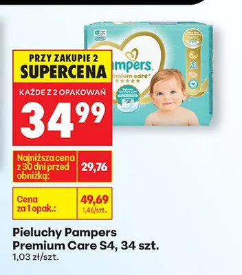 Pieluchy Premium Care S4 promocja w Biedronka