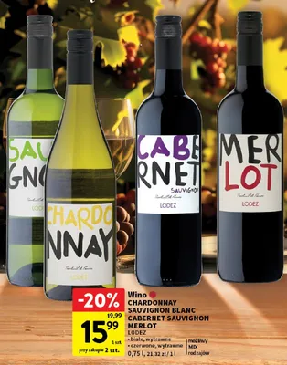 Wino białe wytrawne Lodez Chardonnay promocja w Intermarche