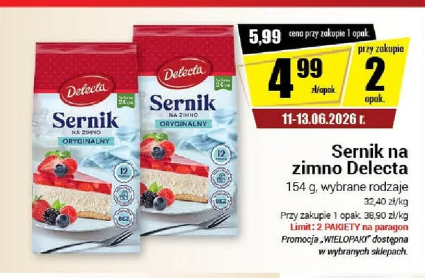 Sernik na zimno Delecta promocja w Premium Nasz Sklep