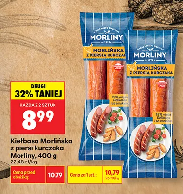 Kiełbasa Morlińska z piersi kurczaka Morliny promocja w Biedronka