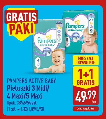 Pieluchy Pampers Active Baby 5 Maxi promocja w Aldi