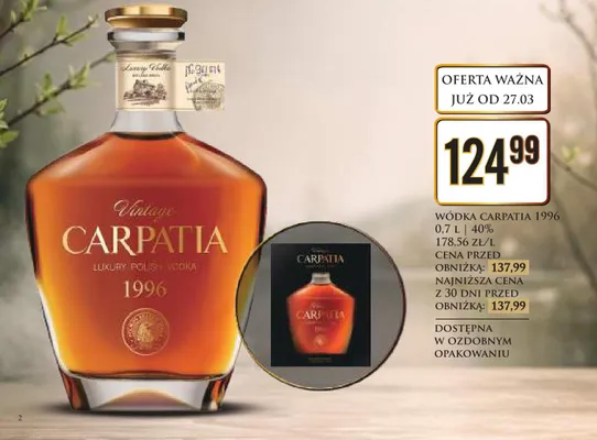 Wódka Carpatia 1996 promocja w Dino