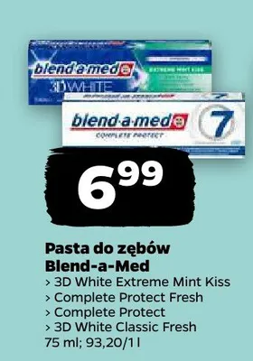 Pasta do zębów 3D White Classic Fresh promocja w Netto