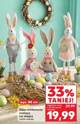 Zając wielkanocny siedzący lub stojący różne rodzaje promocja w Kaufland