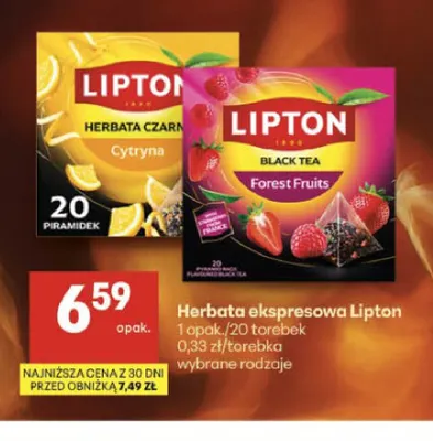 Herbata ekspresowa Lipton Cytryna promocja w Delikatesy Centrum