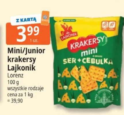 Mini/Junior krakersy Lajkonik Lorenz promocja w Leclerc