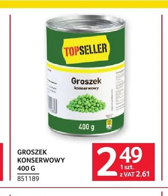 Groszek konserwowy Topseller promocja w Selgros