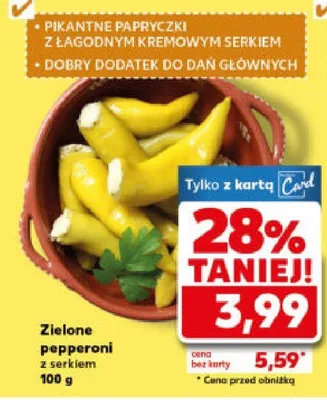 Zielone pepperoni z serkiem promocja w Kaufland