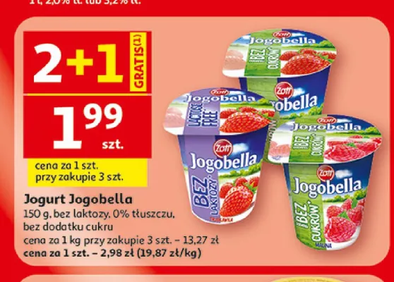 Jogurt Zott Jogobella bez dodatku cukru promocja w Auchan