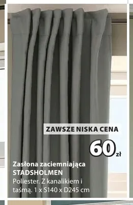 Zasłona zaciemniająca Stadsholmen 140x245 cm promocja w Jysk