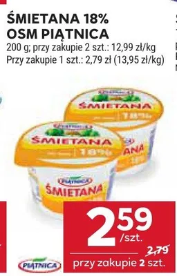 Śmietana 18% OSM Piątnica promocja w Stokrotka
