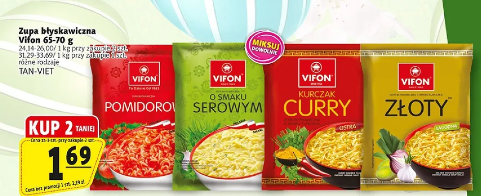 Zupa błyskawiczna różne rodzaje promocja w Prim Market