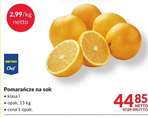 Pomarańcze na sok klasa I promocja w Makro
