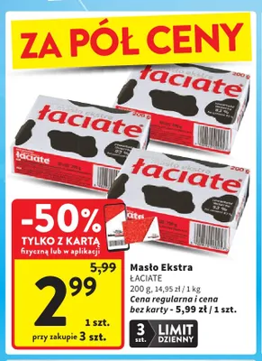 Masło Ekstra Łaciate promocja w Intermarche