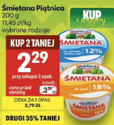 Śmietana Piątnica wybrane rodzaje promocja w Delikatesy Centrum