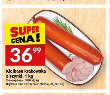 Kiełbasa krakowska z szynki Białecki Wędzarnia promocja w Twój Market