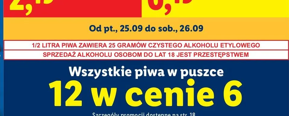Piwa w puszce promocja w Lidl