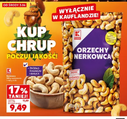 Orzechy nerkowca K-Classic promocja w Kaufland
