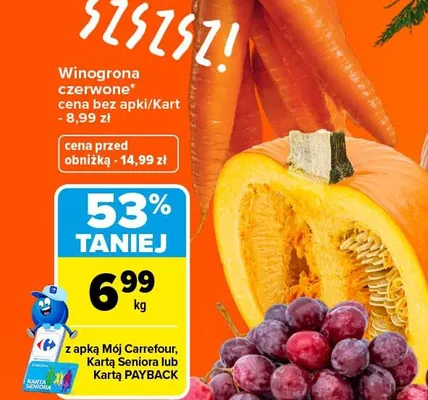 Winogrona czerwone promocja w Carrefour