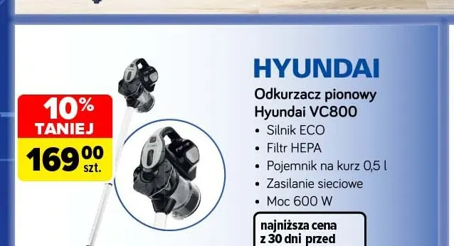 Odkurzacz pionowy Hyundai VC800 promocja w Carrefour