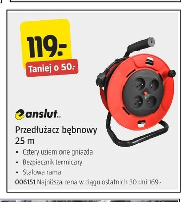 Przedłużacz bębnowy 25 m Anslut promocja w Jula
