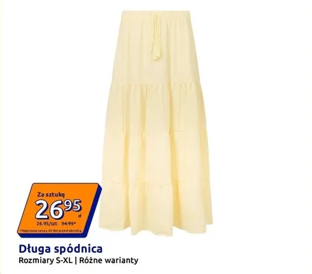 Spódnica długa rozmiary S-XL promocja w Action