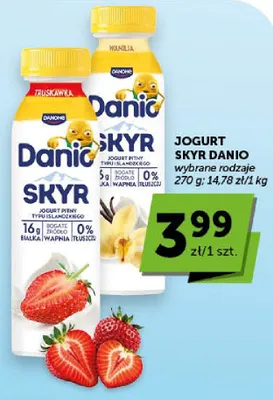 Jogurt Skyr Danio truskawkowy promocja w Groszek