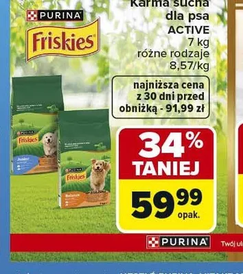 Karma sucha dla psa Active Friskies promocja w Carrefour