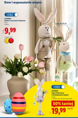 Bukiet 5 sztucznych tulipanów Livarno promocja w Lidl