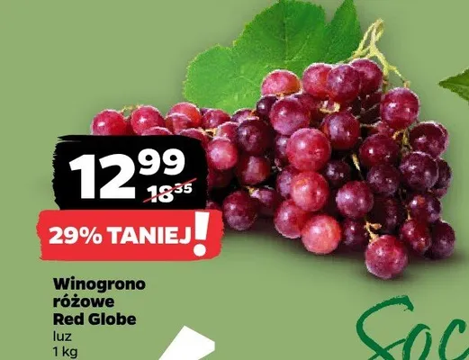 Winogrono różowe Red Globe promocja w Netto